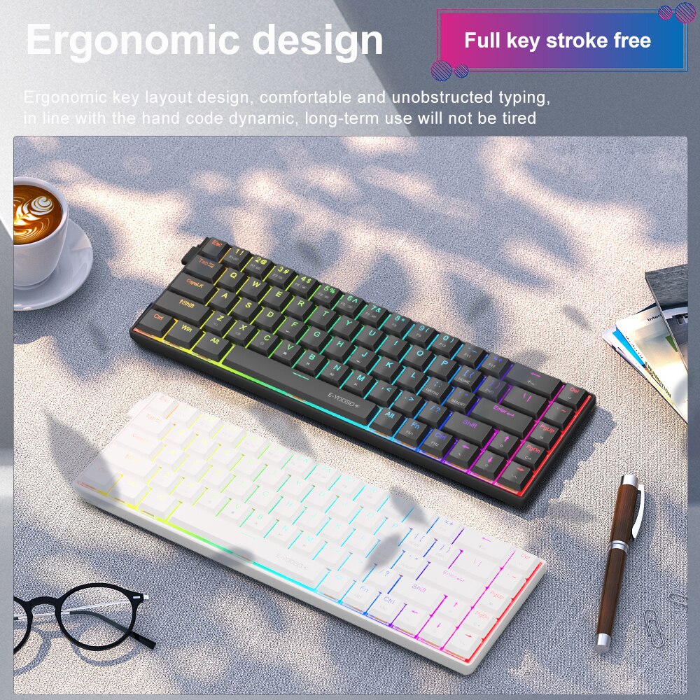 E-YOOSO a68 rgb mini fino usb  - Pc Gaming Pink avaliação e preço