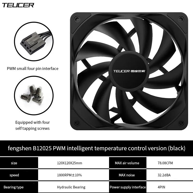 Teucer 12cm chassi ventilador  - Pc Water Cooling avaliação e preço